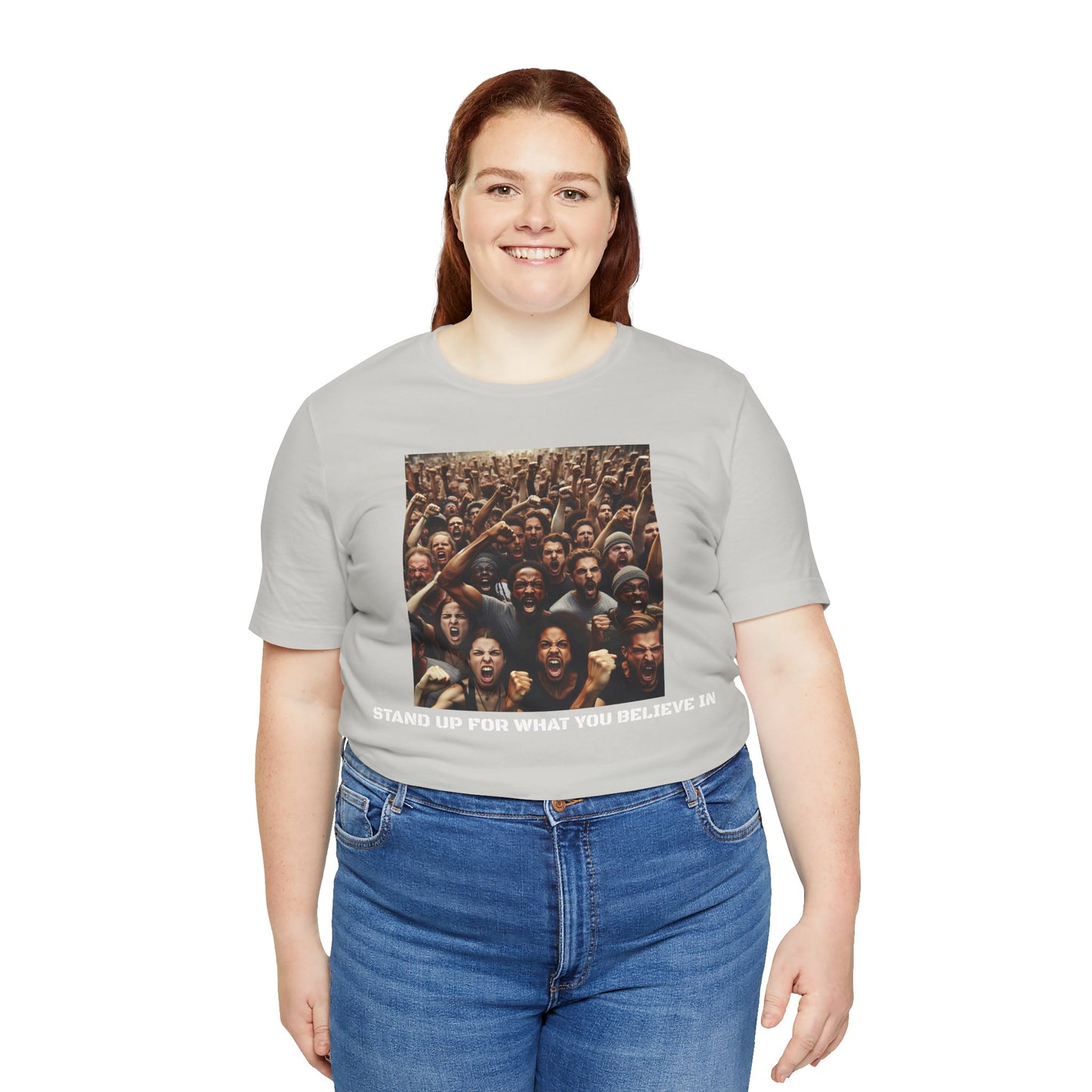 A Crowd Standing Up For What They Believe In Short Sleeve Tee