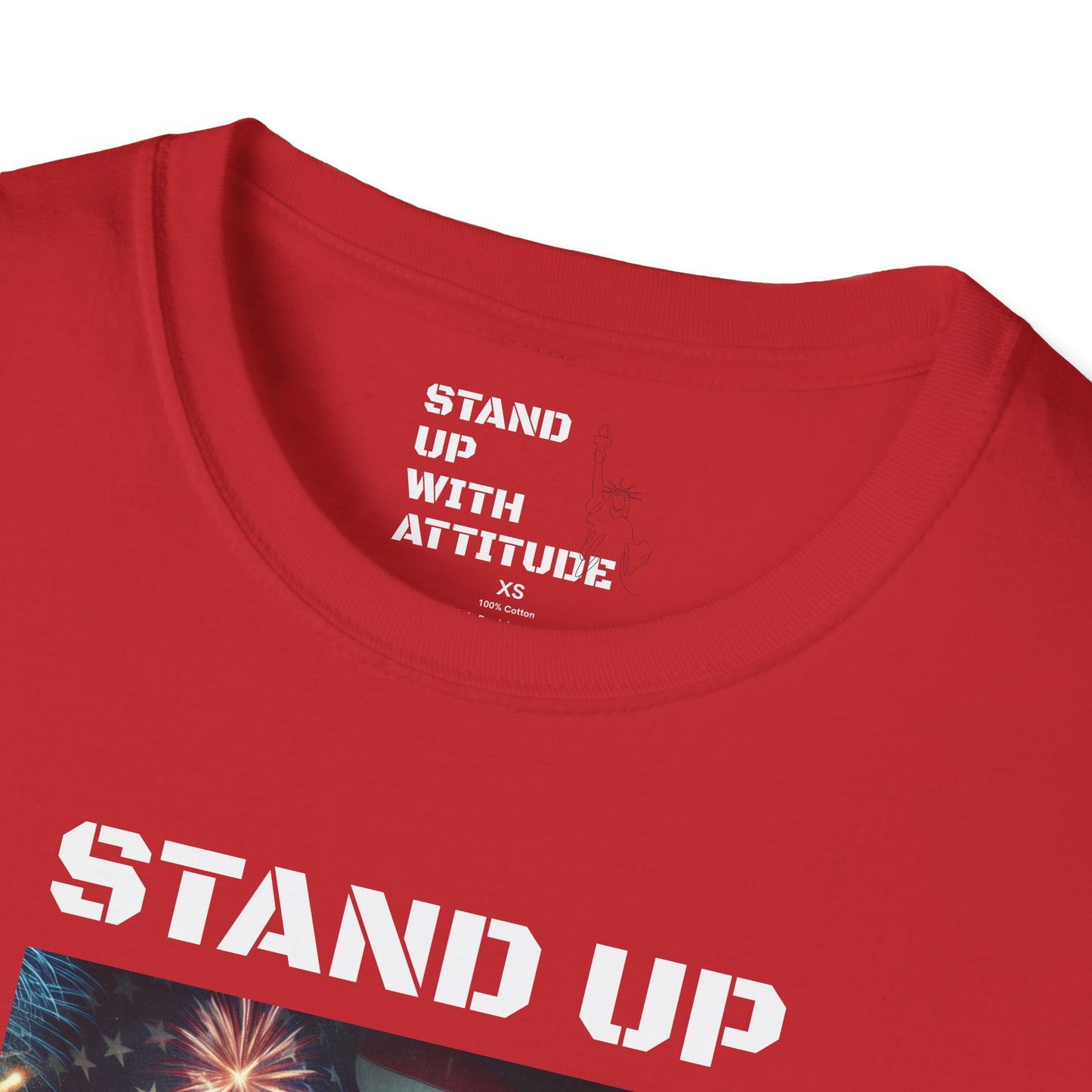 Americans Solute To The U.S. Flag with Fireworks T-Shirt