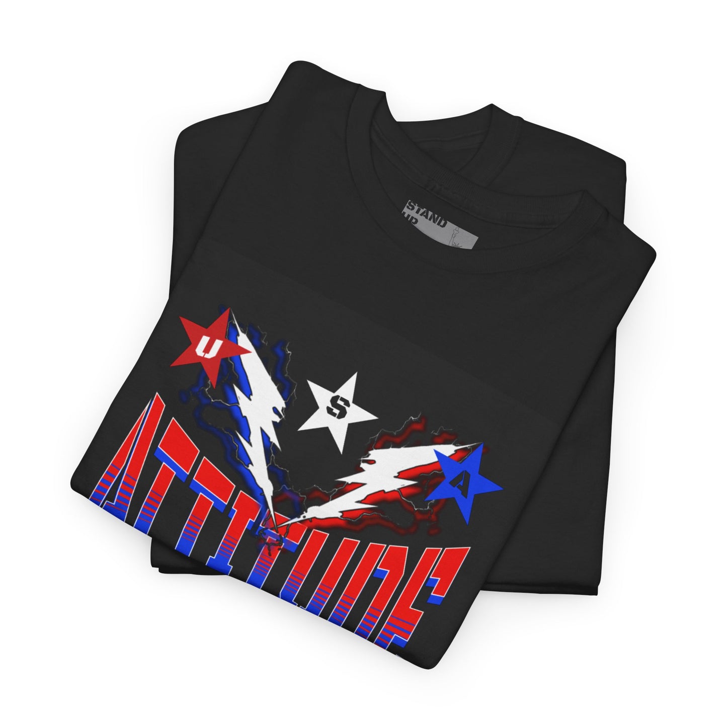 Red White Blue Stars Protect The USA Heavy Cotton Tee