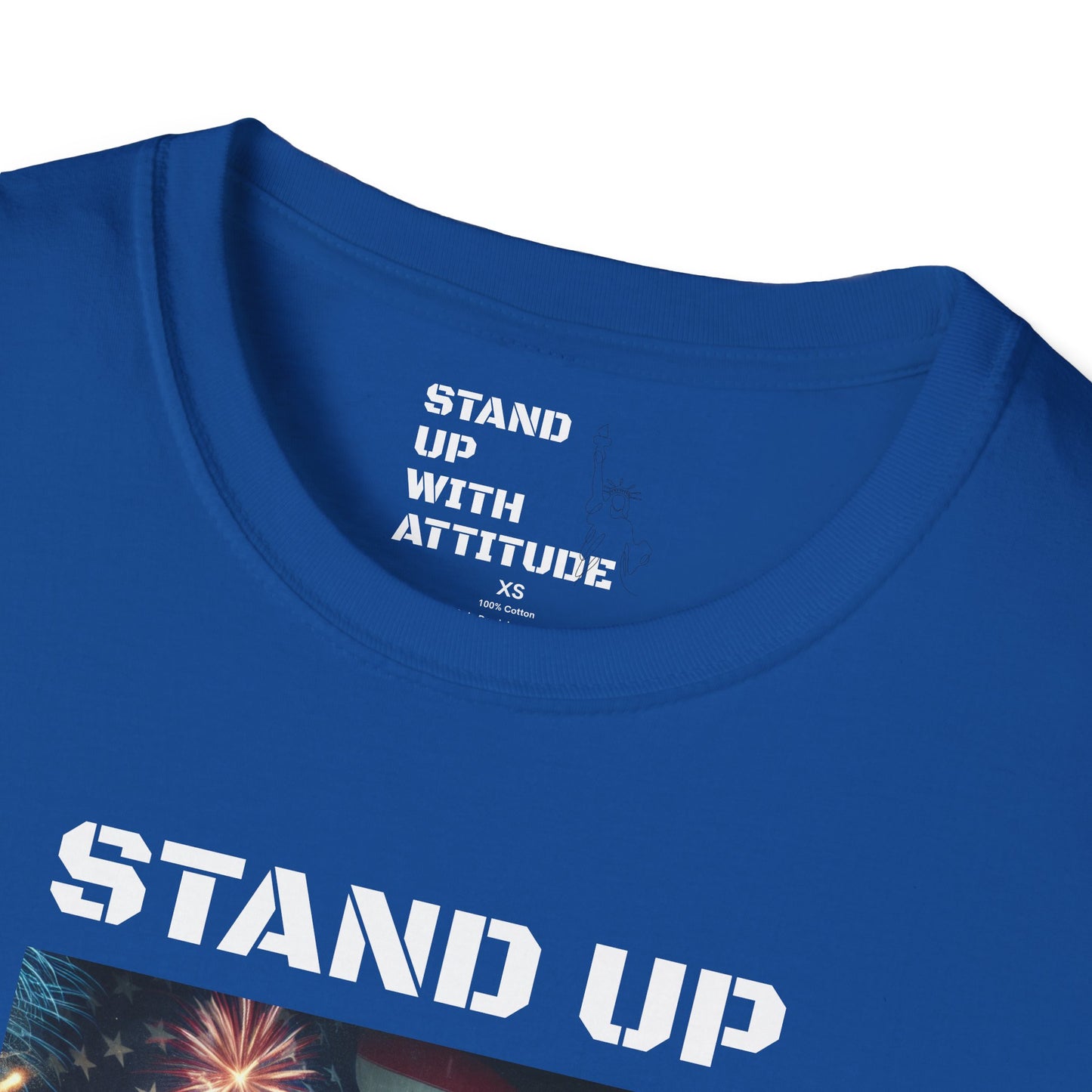 Americans Solute To The U.S. Flag with Fireworks T-Shirt