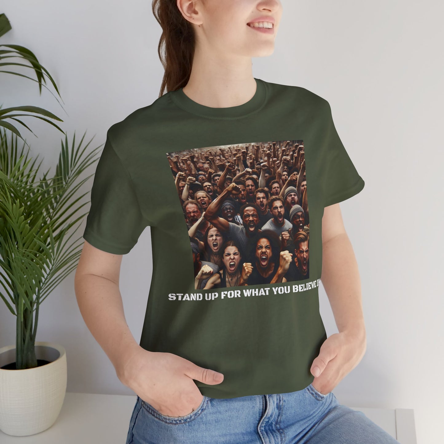 A Crowd Standing Up For What They Believe In Short Sleeve Tee